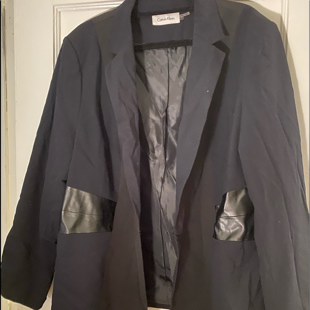 CK Black Blazer with leather details